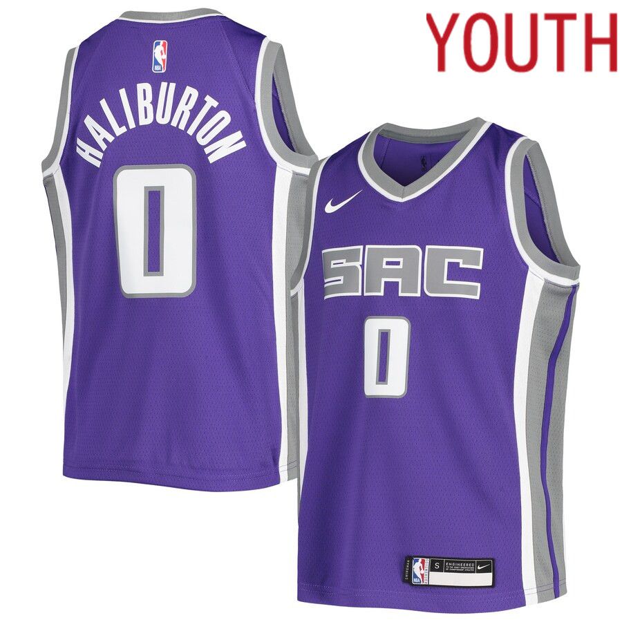 Youth Sacramento Kings #0 Tyrese Haliburton Nike Purple Swingman NBA Jersey->youth nba jersey->Youth Jersey